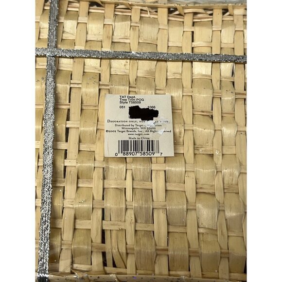 18 Straw Wicker Snowflakes Stars Christmas Ornaments NEW Boho Glitter VTG Target - Picture 2 of 2